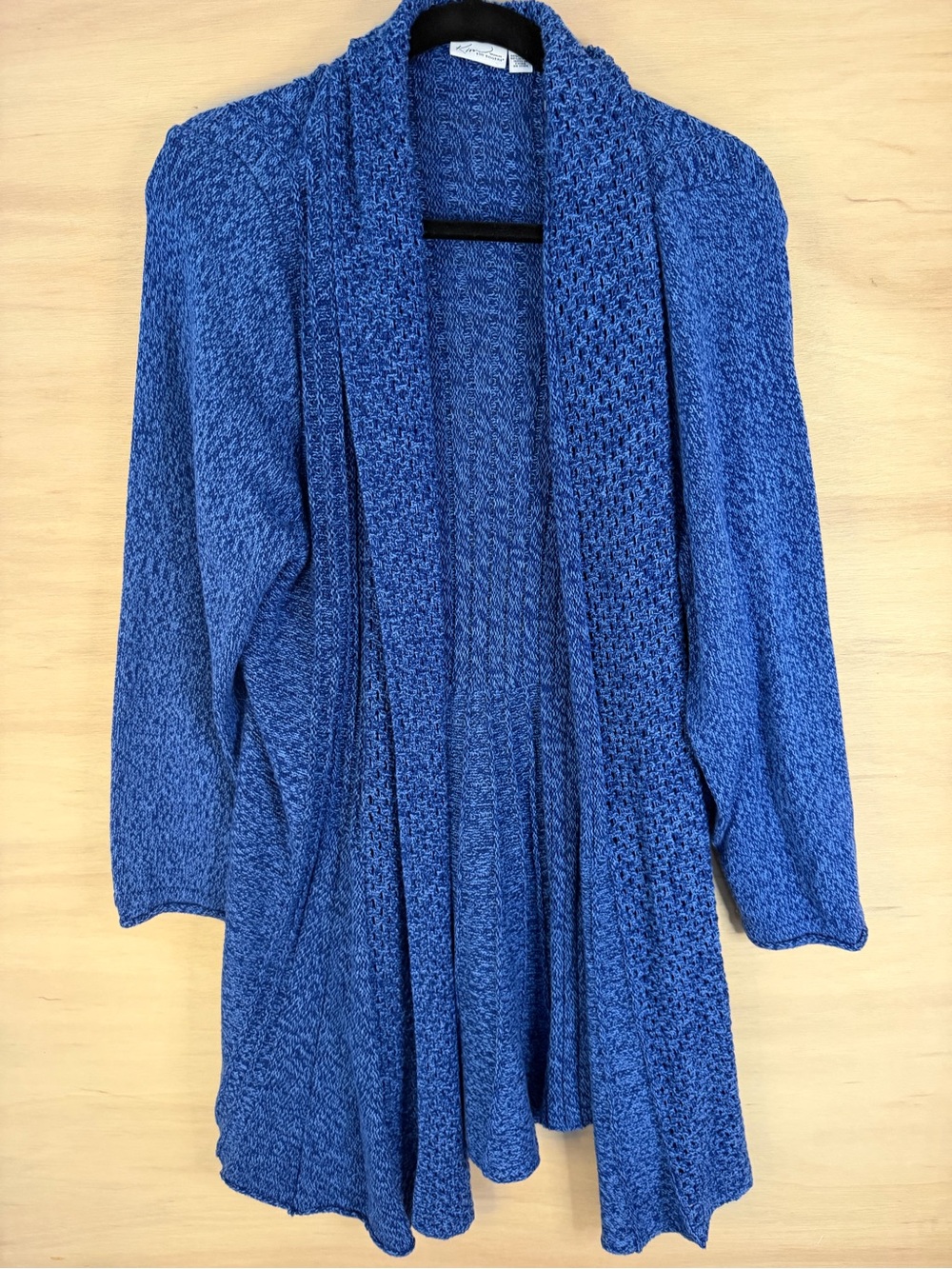 Kim Rogers Royal Blue Open-Front Draped Cardigan